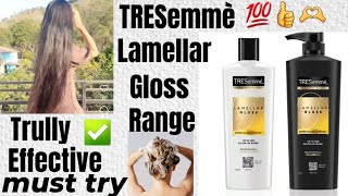 TRESemmè Lamellar Gloss Shampoo Conditioner Honest Review [upl. by Karlis]