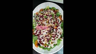 salad green leaves and grilled vegetables easy recipe healthy low fats super tasty with Pomegranat [upl. by Eaton935]