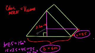 Cubic Meters in a Right Triangular Prism  46 [upl. by Wayland]