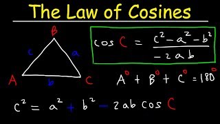 Law of Cosines Finding Angles amp Sides SSS amp SAS Triangles  Trigonometry [upl. by Dnalkrik275]