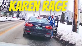 I DONT THINK I DID ANYTHING WRONG BUT SHE GOT MAD Road Rage Bad Drivers Hit and Run Instant Karma [upl. by Mrots]