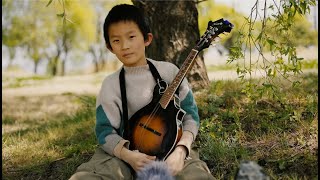 Sam BushquotBrilliancyquot Chinese kid practices bluegrass mandolin on the grass [upl. by Catlin]