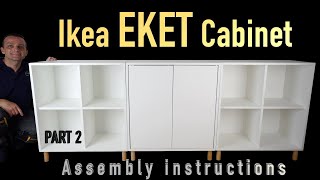 Ikea EKET Cabinet combination with legs Assembly instructions Part 2 [upl. by Aurthur]