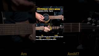 Yesterday Once More  Carpenters 1973 Easy Guitar Chords Tutorial with Lyrics Part 2 SHORTS REELS [upl. by Harte]