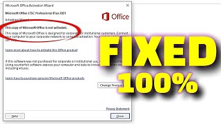 Fix This copy of Microsoft office is not activated in Microsoft Office [upl. by Naynek566]