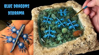 Sculpting BLUE DRAGONS in a Rock Pool Diorama polymer clay [upl. by Nelson789]