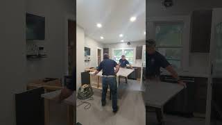 New Countertop Installation remodel kitchen installation [upl. by Eecyal]