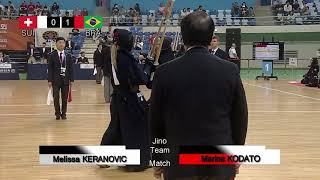 17th World Kendo Championships Womens TEAM MATCH 6ch Switzerland vs Brazil [upl. by Ybbob]