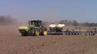 John Deere 8320R with a 24 Kinze Corn Planter [upl. by Enilrek]