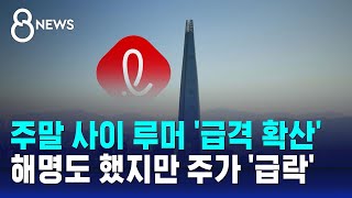 주말 사이 루머 급격 확산…해명도 했지만 롯데 주가 급락  SBS 8뉴스 [upl. by Oberg463]