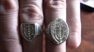 Family Crest Shield Ring Coat of Arms Heraldic Ring [upl. by Eisinger]