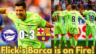 Deportivo Alaves vs FC Barcelona 03 Review  Lewandowski Hattrick against Deportivo Alaves 🔥 [upl. by Anahsek375]