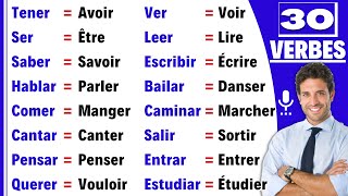 liste de 30 VERBES pour apprendre LESPAGNOL  cours dEspagnol pour débutants  Leçon d Espagnol [upl. by Atekal]