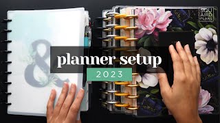 PLANNER SETUP 2023  FRANKENPLANNING 5 PLANNERS INTO 1 DISCBOUND CLASSIC HAPPY PLANNER [upl. by Edijabab400]