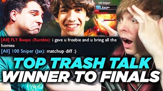 LS  BWIPO VS SNIPER TOP LANE TRASH TALK FOR FINALS  FLY vs 100T [upl. by Ahsla]