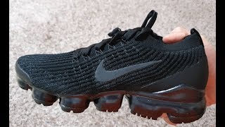 4K Nike Air Vapormax Flyknit 3 Triple Black AJ6900004 [upl. by Liagiba684]