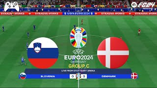 FC 24  Slovenia vs Denmark  UEFA Euro 2024 Gameplay [upl. by Knutson]