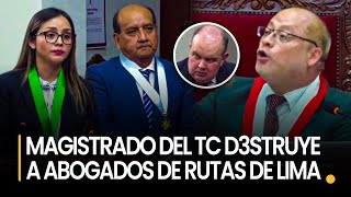 EN VIVO MAGISTRADO DEL TC FULMINA A ABOGADOS DE RUTAS DE LIMA POR EL TEMA DE LOS PEAJES [upl. by Clarise]