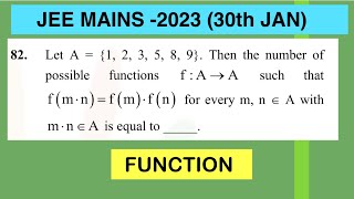 Let A123589then the number of possible functions fAA such that fmnfmfn for mn€A [upl. by Ika]