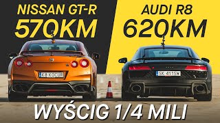 Audi R8 vs Nissan GTR  DRAG RACE [upl. by Mercola50]