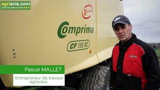 Pascal Mallet donne son avis sur sa presse enrubanneuse Krone Comprima CF 155 XC [upl. by Helve]