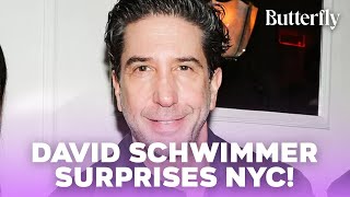 DAVID SCHWIMMER SURPRISES NYC David Schwimmers Rare NYC Appearance [upl. by Gershom476]