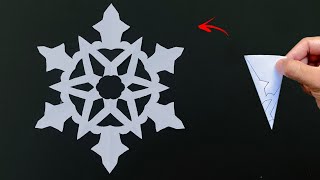 How to Make Snowflakes Using Paper easy paper snowflake pattern paper cutting snowflake [upl. by Lessur700]