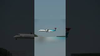 Luxair landing at BUDLHBP aviation budapestairport luxair [upl. by Ynez841]