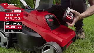 Einhell RASARRO 3642 Twin 18v Power XChange Brushless 42cm Lawnmower [upl. by Haral422]