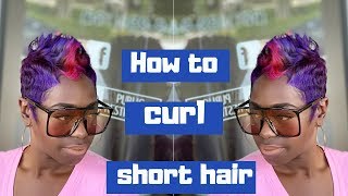 Watch me curl this pixie cut  How to curl short hair [upl. by Ahsiloc]