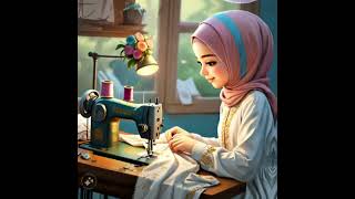 silaivideosilai cartoon videohijabi girls sewing machine [upl. by Statis]