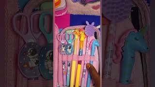 Asmrfilling my pencil pouch💗🎀with lotof stationery asmr youtubeshorts luxury love stationery [upl. by Noteek669]