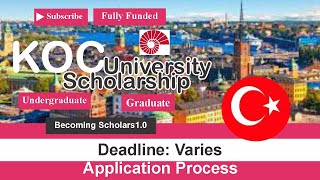 Koç University Scholarship for International Students 2024  APPLY NOW [upl. by Eydnarb]