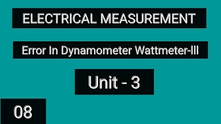 Error In Dynamometer Wattmeterlll [upl. by Eramal]