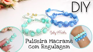 Pulseira de Macramê com Regulagem  Efeito ZIG ZAG  Fica Linda e é muito Fácil para Iniciante  DIY [upl. by Asillam967]