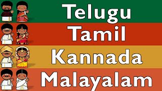 DRAVIDIAN LANGUAGES TELUGU TAMIL KANNADA MALAYALAM [upl. by Austreng]