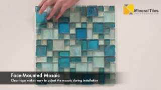 Iridescent Glass Mosaic Tile Pale Blue Random Blend  120KELURANBL21 [upl. by Lietman]