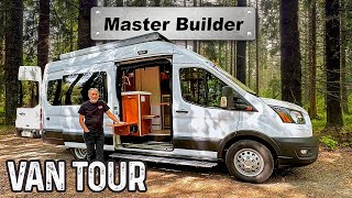 BEST Luxury Van Build Ever  Precision HIGH END Camper Conversion  LOADED [upl. by Anoyek891]