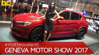 Alfa Romeo la Stelvio Quadrifoglio scalda il V6  Salone di Ginevra 2017 [upl. by Zenda88]