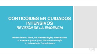 Corticoides en cuidados críticos Revisión de la evidencia [upl. by Safire]