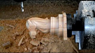 Construction of a wooden horse chess piece using a 4axis TORGOS CNC machine [upl. by Auqemahs]