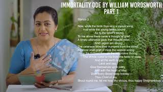 Immortality Ode  Poem by William Wordsworth  Explanation  Part 1 [upl. by Ilojna224]