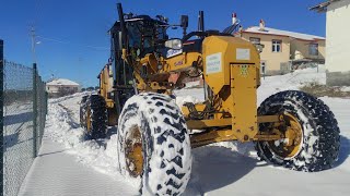 snow plow GRADER KARLA MÜCADELE ÇALIŞMASI PART 1 CAT GREYDER 140M GÖLCÜK YAYLASI [upl. by Haidej]