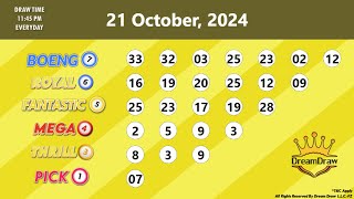 Dream Draw Raffle Draw results for October 21 2024 [upl. by Aydni]