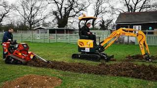 Ditch Witch CX24 trencher VS Mini Digger [upl. by Notluf]