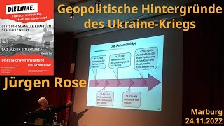 Geopolitische Hintergründe des UkraineKriegs  Vortrag von Jürgen Rose in Marburg am 24112022 [upl. by Ivz]