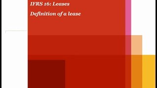 PwCs Analysing IFRS 16 Leases  1 Definition of a lease [upl. by Laidlaw301]