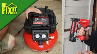 New CRAFTSMAN 6 Gal Air Compressor CMEC6150 and 18 GA Brad Nailer CMPBN18SB  The Fixit Shed [upl. by Ranee]