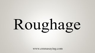 How To Say Roughage [upl. by Dleifxam879]