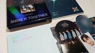 kpop unboxing 04  txt shine x together dvd 2021 fanlive concert with pob  photobook flip through [upl. by Major999]